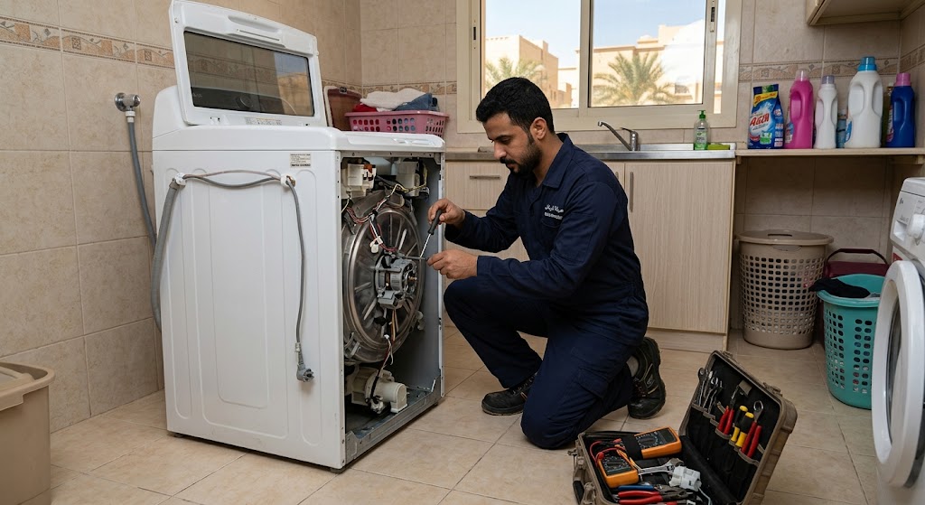 متخصص في الأجهزة المنزلية يقدم خدمات احترافية لتلبية طلبات صيانة غسالات حي الملك عبدالله الرياض بدقة وكفاءة عالية