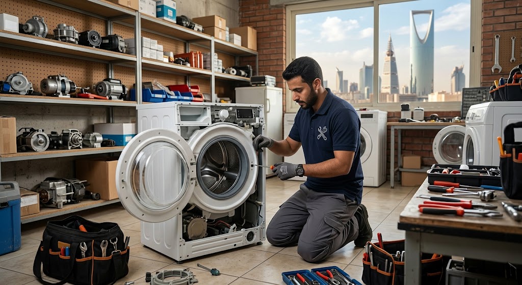 فني متخصص في الأجهزة المنزلية يقدم خدمات احترافية لتلبية طلبات صيانة غسالات حي المصيف الرياض بدقة وكفاءة عالية