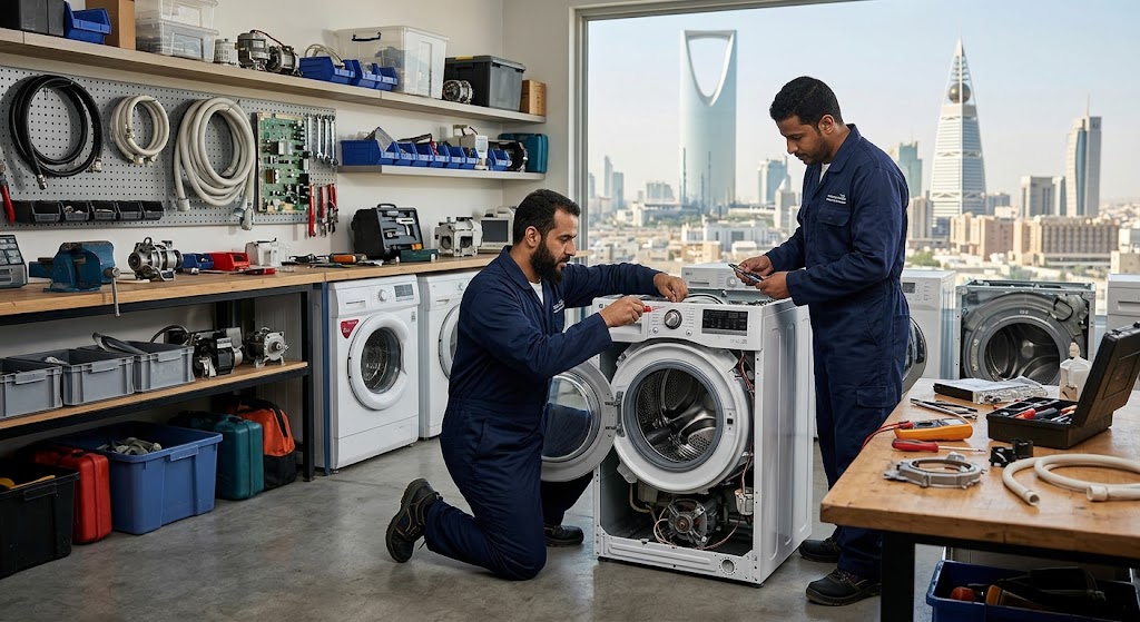 فني متخصص في الأجهزة المنزلية يقدم خدمات احترافية لتلبية طلبات صيانة غسالات حي التعاون الرياض بدقة وكفاءة عالية